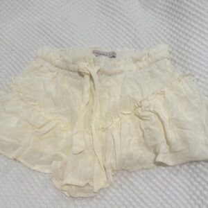 Sincerely Jules Cream High Waist Ruffle Shorts